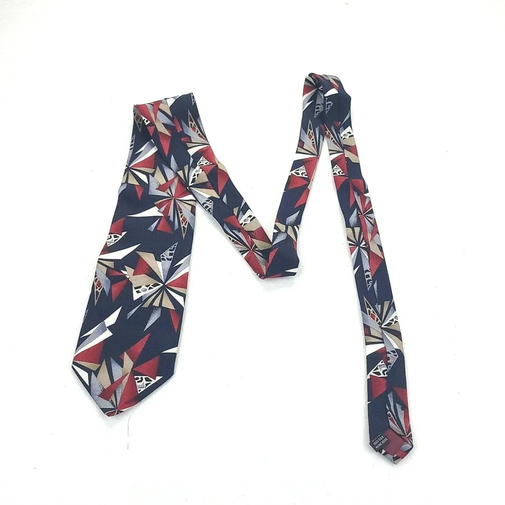 Brandini Le Collezioni Mens Tie Silk Made in Italy Vintage Wide Abstract New